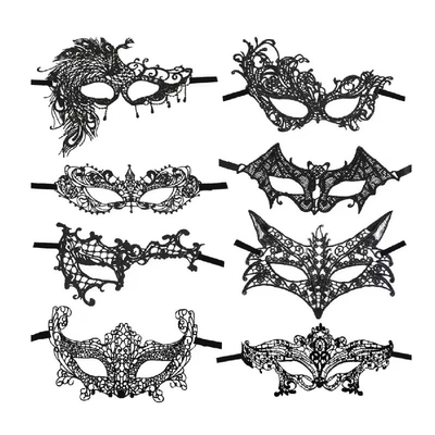 Adjustable Strapped Polyester Decorative Sexy Lady Lace Masks