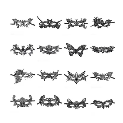 Adjustable Strapped Polyester Decorative Sexy Lady Lace Masks