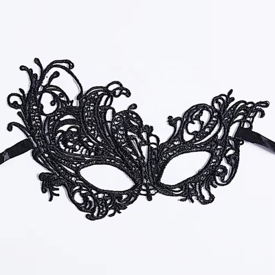 Polyester Party Decoration Hollow Lace Masks Sexy Lady Masks with Satin Ribbon