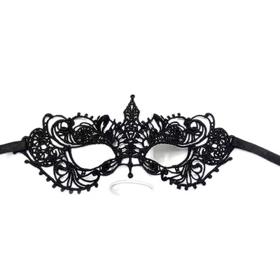 Elegant Decoration Fancy Dress Masks Black Polyester Party Masks With Satin Ribbon Earloops