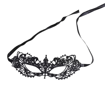 Elegant Decoration Fancy Dress Masks Black Polyester Party Masks With Satin Ribbon Earloops