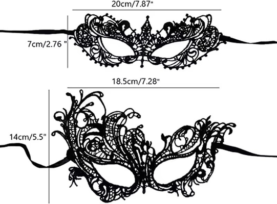 Elegant Decoration Fancy Dress Masks Black Polyester Party Masks With Satin Ribbon Earloops