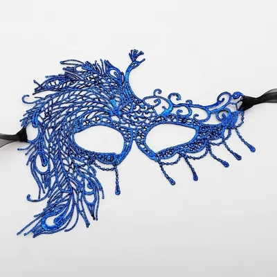 Customized Colored Party Party Masks / Cosplay Masks With Silky Satin Ribbon Ear Loops