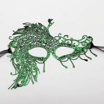 Customized Colored Party Party Masks / Cosplay Masks With Silky Satin Ribbon Ear Loops