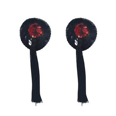 Luxury Round Nipple Tassles Silicone Nipple Pasties With Sequins Sexy Accessories For Nipple Play