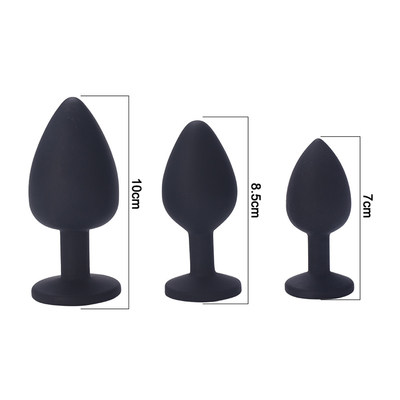 S M L Silicone Anal Plugs With Round Crystal Jewelry Anal Toys To Improve Lovers Special Sex Experences