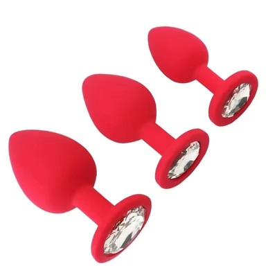 S M L Silicone Anal Plugs With Round Crystal Jewelry Anal Toys To Improve Lovers Special Sex Experences