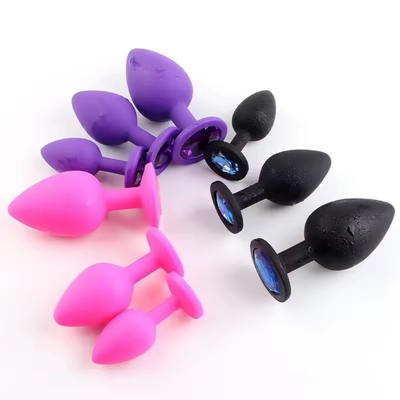 S M L Silicone Anal Plugs With Round Crystal Jewelry Anal Toys To Improve Lovers Special Sex Experences