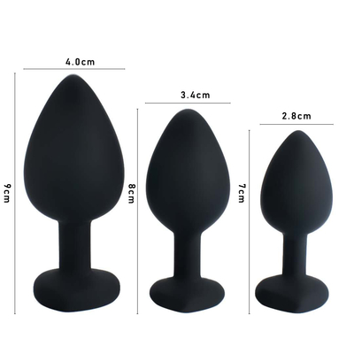 Smooth Finish Butt Plugs With Heart Crystal Jewelry Anal Toys Kits Diamond Anal Plugs For Sex Games