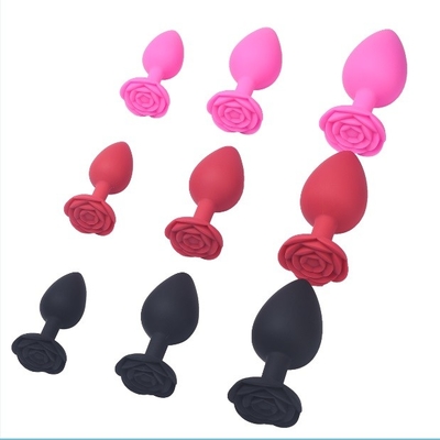 High Quality Silicone Rose Butt Plugs Anal Toys Prostate Massager For Men Women Musturbation