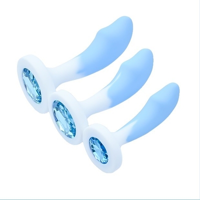 Special Shaped Strong Medical Grade Silicone Anal Toys Butt Toys With Round Crystal Diamond Adult Toys