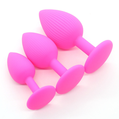 Solid Button With Lines Pattern Silicone Anal Plugs Anal Toys Inspire New Pleasurement Experience