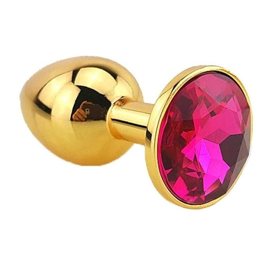 Gold Color Metal Anal Toys Anal Butt Plugs With Crystal Stone Decoration For Anal Game Play