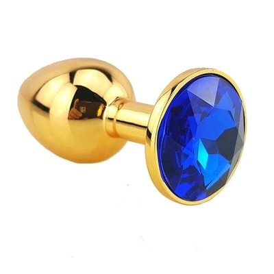 Gold Color Metal Anal Toys Anal Butt Plugs With Crystal Stone Decoration For Anal Game Play