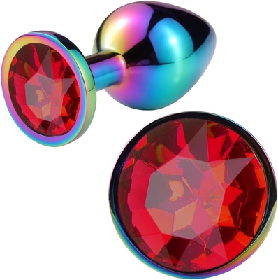 Cool Rainbow Color Metal Insert Anal Toys Butt Plugs Inspiring Men Women Pleasurement