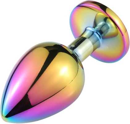 Cool Rainbow Color Metal Insert Anal Toys Butt Plugs Inspiring Men Women Pleasurement