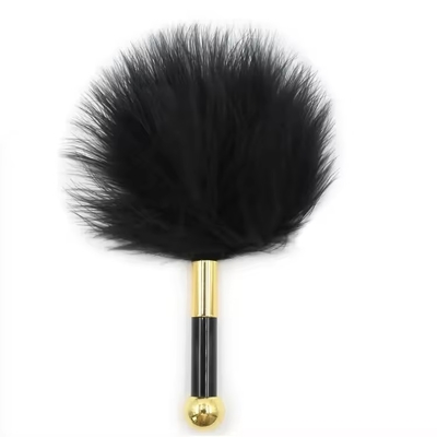 Metal And Acrylic Handle Luxury Feather Tickler Durable And Long-Lasting