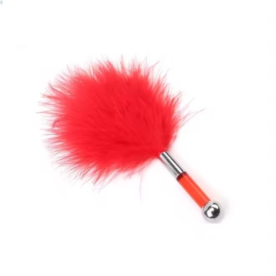 Metal And Acrylic Handle Luxury Feather Tickler Durable And Long-Lasting