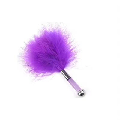 Metal And Acrylic Handle Luxury Feather Tickler Durable And Long-Lasting
