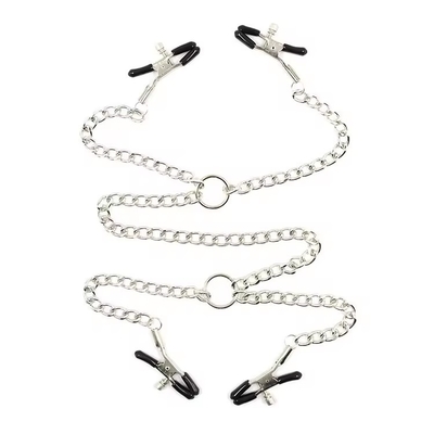 Multi-function Four Chains Metal Nipple Clamps Care For Optimal Performance Pleasurement