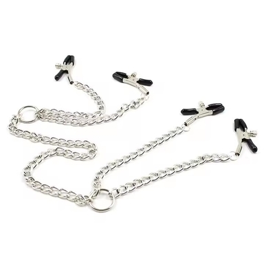 Multi-function Four Chains Metal Nipple Clamps Care For Optimal Performance Pleasurement