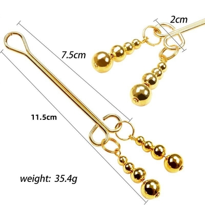 Metal Nipple Clamps With One Size Fit Design With Beads Decoration