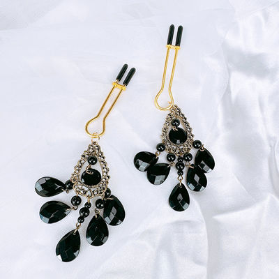 Breast clamps, nipple-shaped nipple ring sex toys, breast-like pussy flower, black clamp, silent anal plug