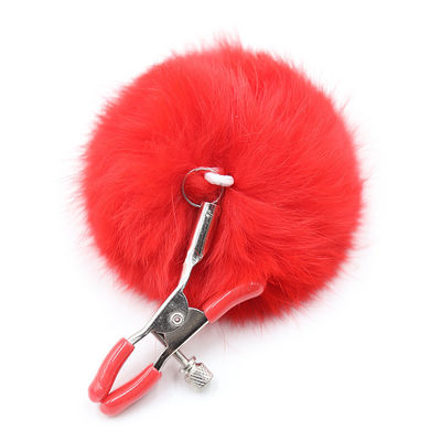 Adult sex toys, SM play toys, rabbit fur fox fur ball nipple clamps