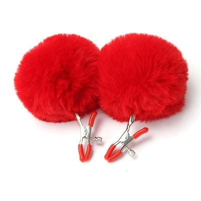 Adult sex toys, SM play toys, rabbit fur fox fur ball nipple clamps