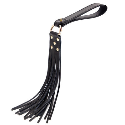 SM Play genuine leather whip training Black