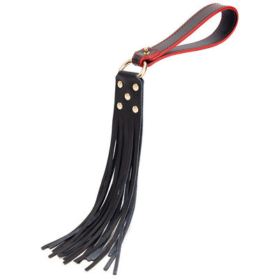 SM Play genuine leather whip training Black
