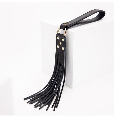 SM Play genuine leather whip training Black