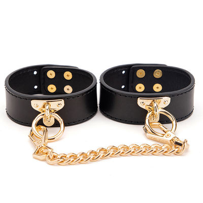 SM Play - Adjustable Hand/Ankle Cuffs with Chain Black