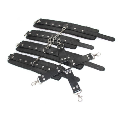 Handcuffs, leg shackles, cross-buckle, SM bondage 3 in 1