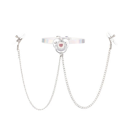 ADBL Soft Silicone teat nipple clamps with chain and bell