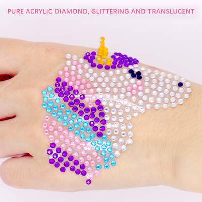 Colorful disposable diamond decorated sticker - Unicorn pattern