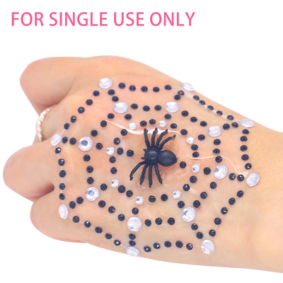 Black disposable diamond decorated sticker - Spider pattern