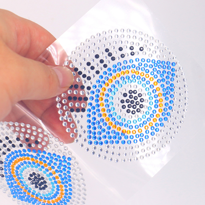 Blue disposable diamond decorated sticker - Eyes pattern