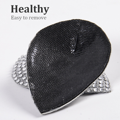 Waterdrop-shaped diamond nipple covers - color Silver
