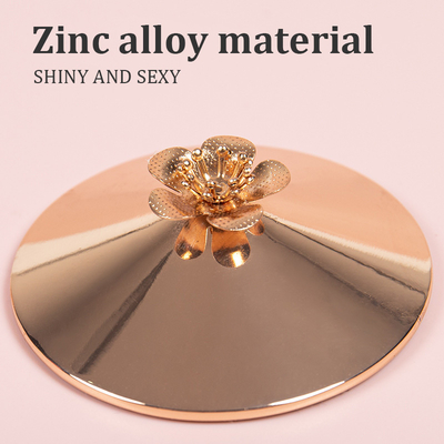 Reusable zinc alloy nipple covers with small flower - color Black