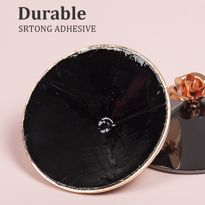 Reusable zinc alloy nipple covers with small flower - color Black