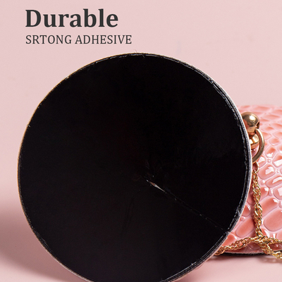 Round small square PU nipple covers with acrylic alloy chain - color Pink