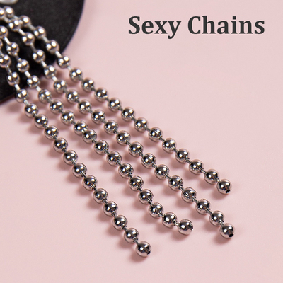 Round PU leather nipple covers with acrylic metal chains