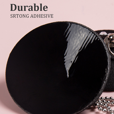Round PU leather nipple covers with acrylic metal chains