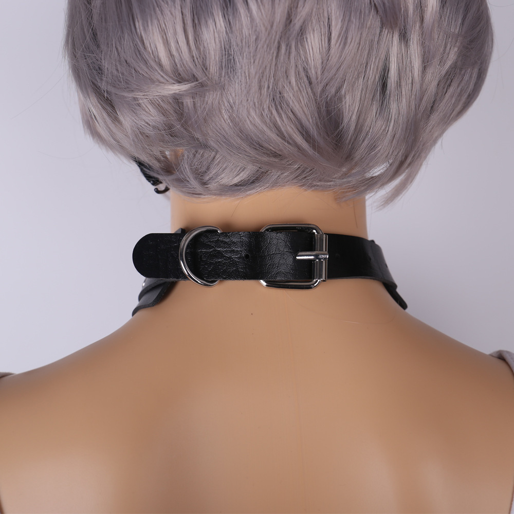 Adjustable Boundless Leather Collar and Leash - double layer