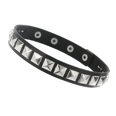 Adjustable Square Rivet Collar - Color Black