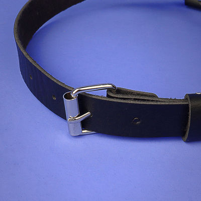 ​Tie-Style Leather BDSM Collar - For Fetish & Fashion​, Blue