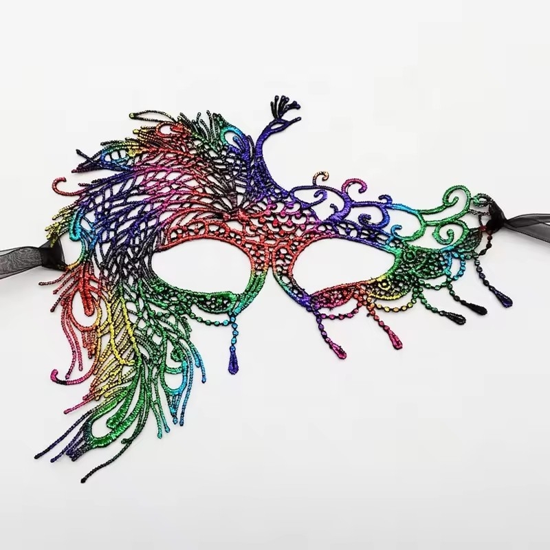 Customized Colored Party Party Masks / Cosplay Masks With Silky Satin Ribbon Ear Loops
