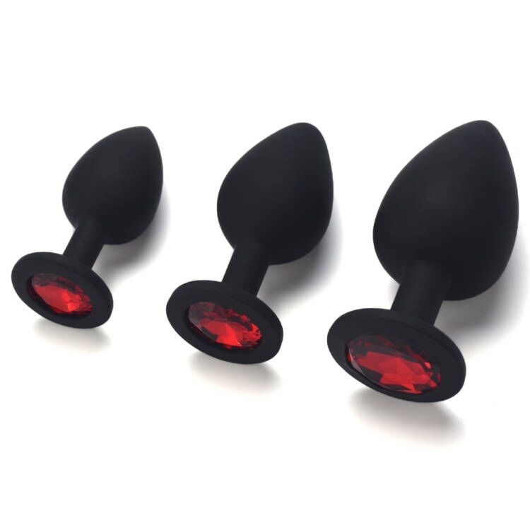 S M L Silicone Anal Plugs With Round Crystal Jewelry Anal Toys To Improve Lovers Special Sex Experences