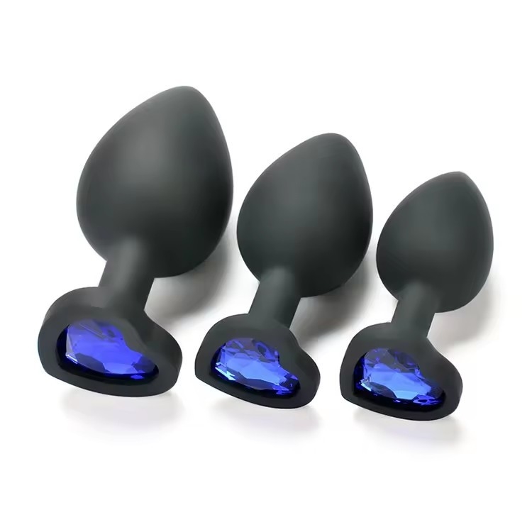 Smooth Finish Butt Plugs With Heart Crystal Jewelry Anal Toys Kits Diamond Anal Plugs For Sex Games